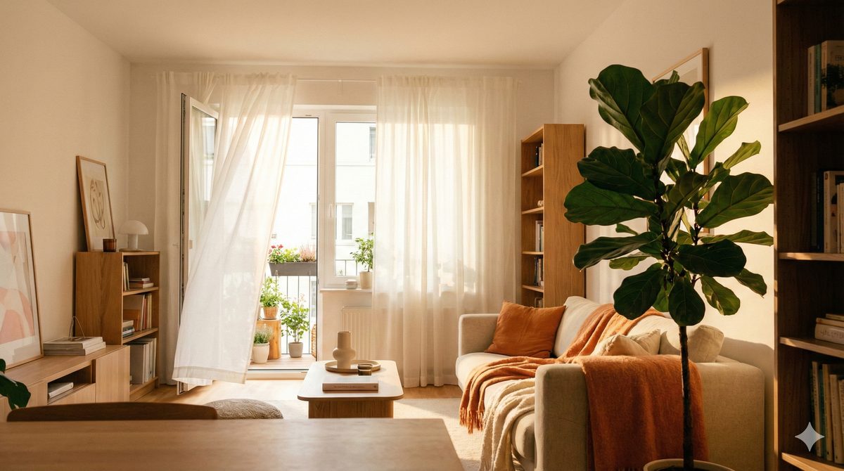 Helles, aufgeräumtes Wohnzimmer
